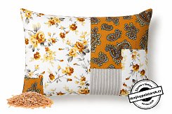Nahřívací polštářek pšenice 30x20cm patchwork oranžový