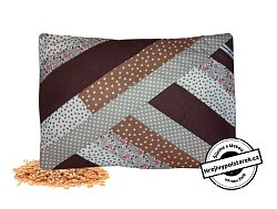 Nahřívací polštářek pšenice 30x20cm patchwork hnědý