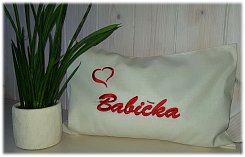 Nahřívací polštářek s výšivkou Babička