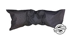 Nahřívací pohankovo / špaldový polštářek 50x18cm černý s puntíky