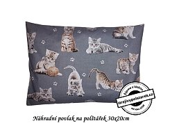 Náhradní povlak na polštářek 30x20cm roztomilé kočičky