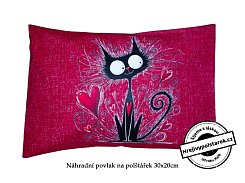 Náhradní povlak na polštářek 30x20cm bláznivá kočka