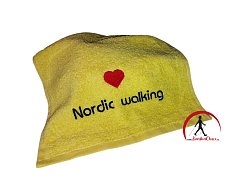 Cestovní froté ručník Nordic walking žlutý