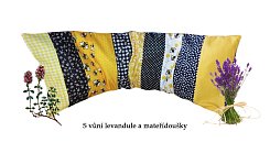 Bylinný polštářek dobrou noc 50cm - mateřídouška a levandule včelky