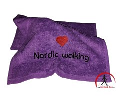 Cestovní froté ručník Nordic walking fialový