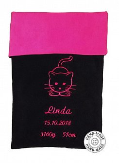Dětská deka s výšivkou na přání jméno, datum narození 95x70cm
