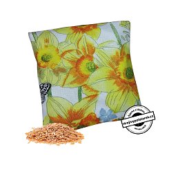 Nahřívací polštářek pšenice  15x15cm mini narcisky