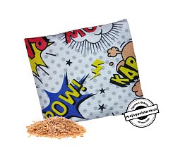 Nahřívací polštářek pšenice 15x15cm mini komiks bílý