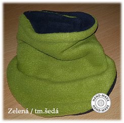 Zimní šátek fleece duo - šedá / zelená