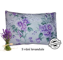 Nahřívací pohankovo / špaldový polštářek s vůní levandule fialové kytky