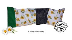 Nahřívací pohankovo / špaldový polštářek s heřmánkem 50cm slunečnice