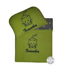 Jarní set do kočárku polštářek a velká deka se jménem na přání