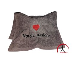 Cestovní froté ručník Nordic walking šedý